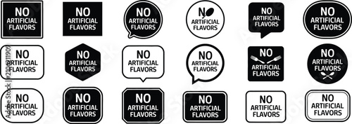 Photos No artificial flavors label collection with natural ingredient certification bad