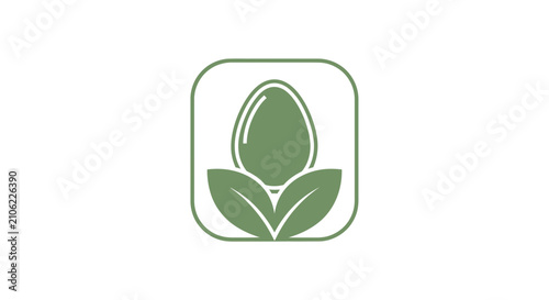 Minimalist Egg and Leaf Logo Design: Fresh, Natural, And Organic Symbolism