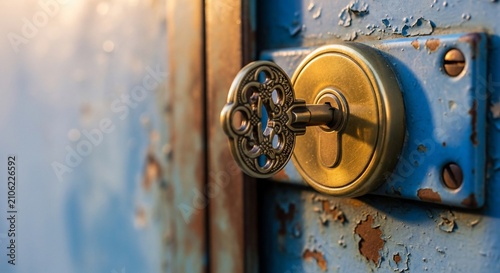 Ornate Key, Weathered Lock: Whispers of Time