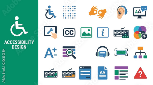 Digital accessibility icons for inclusive interface design