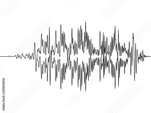 Konstfotografi Black waveform graph depicting fluctuating signal data.