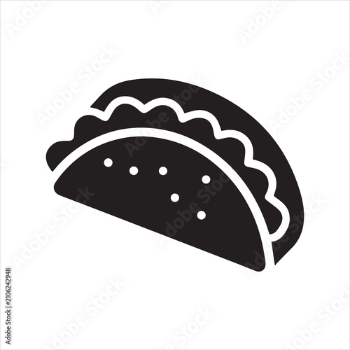 Billede på lærred taco stencil icon silhouette vector illustration.