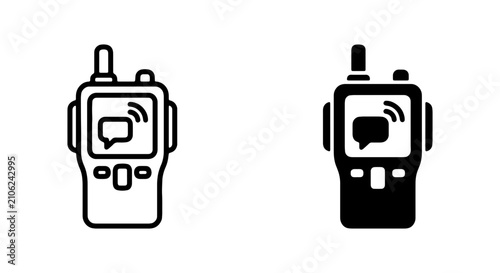 Obraz na płótnie Walkie Talkie Icons, Two-Way Radio Vector Graphics, Communication Device Symbols
