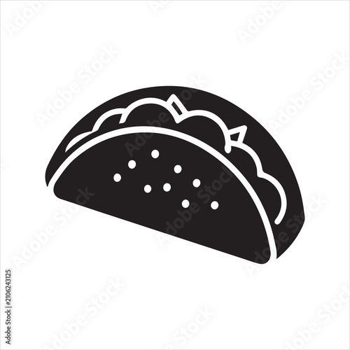 Photos tacos Mexican food icon vector Illustration.