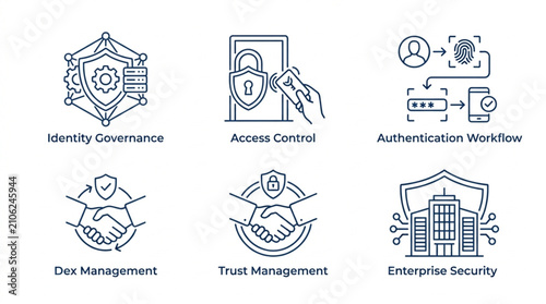 Cybersecurity and Digital Security Icons Set.