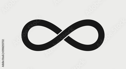 Minimalistic black infinity symbol on a textured white background representing eternity with concepts eternity boundlessness boundlessness endless potential