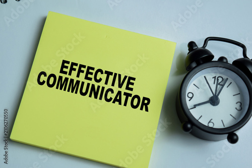 Tableau sur toile Concept of effective communicator write on sticky notes isolated on Wooden Table