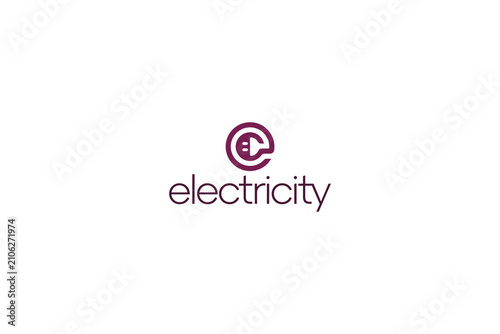 Letter e modern and minimal electricity logo