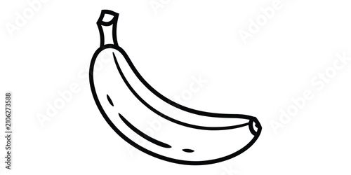 Simple line drawing of a fresh banana fruit