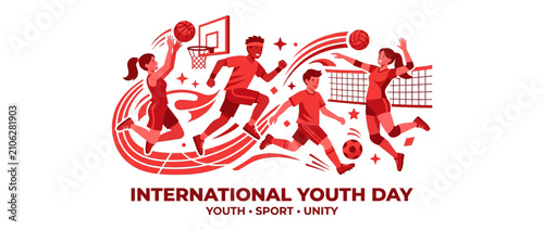 Diverse Youth Playing Sports, Basketball and Volleyball