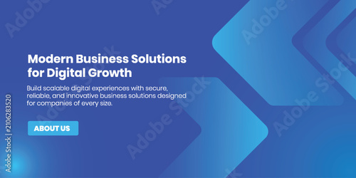 Modern Blue Business Landing Page Template with Abstract Gradient Shapes