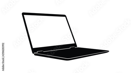 Black laptop computer isolated on white