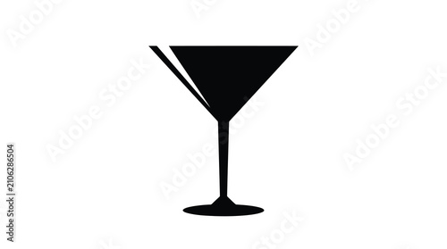 Black martini glass icon