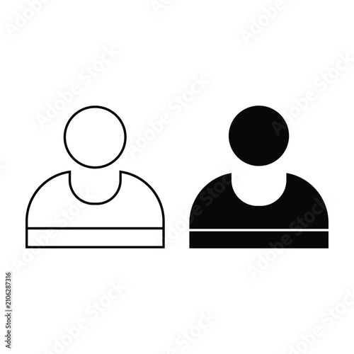User avatar profile icons in solid and line art styles for web interface.