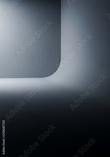 Infinite Horizon: A minimalist 3D design with subtle, ambient lighting creating a sense of depth and calm.
