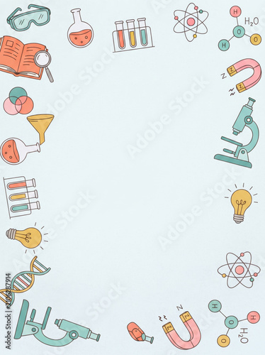 World Science and laboratory day icons background image