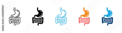 Foto Gastrointestinal System Icon Set, for Digestive Anatomy, Medical and Healthcare Concepts