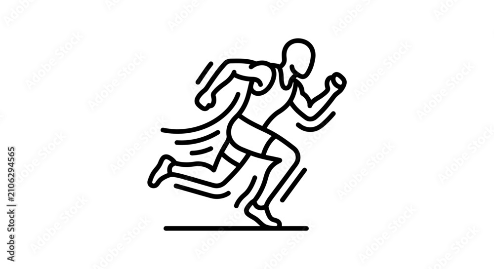 Fototapeta premium Runner Line Art Vector Illustration