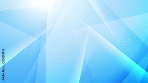 Bright blue smooth glossy low poly stripes abstract geometry background