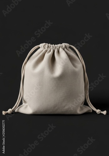 Simple fabric drawstring pouch for versatile storage and packaging.