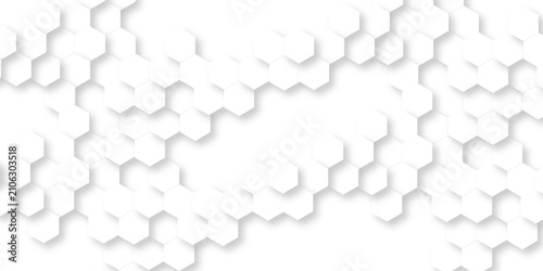 Futuristic abstract emboss white hexagon pattern vector design. Hexagon concept design abstract cube business technology background.