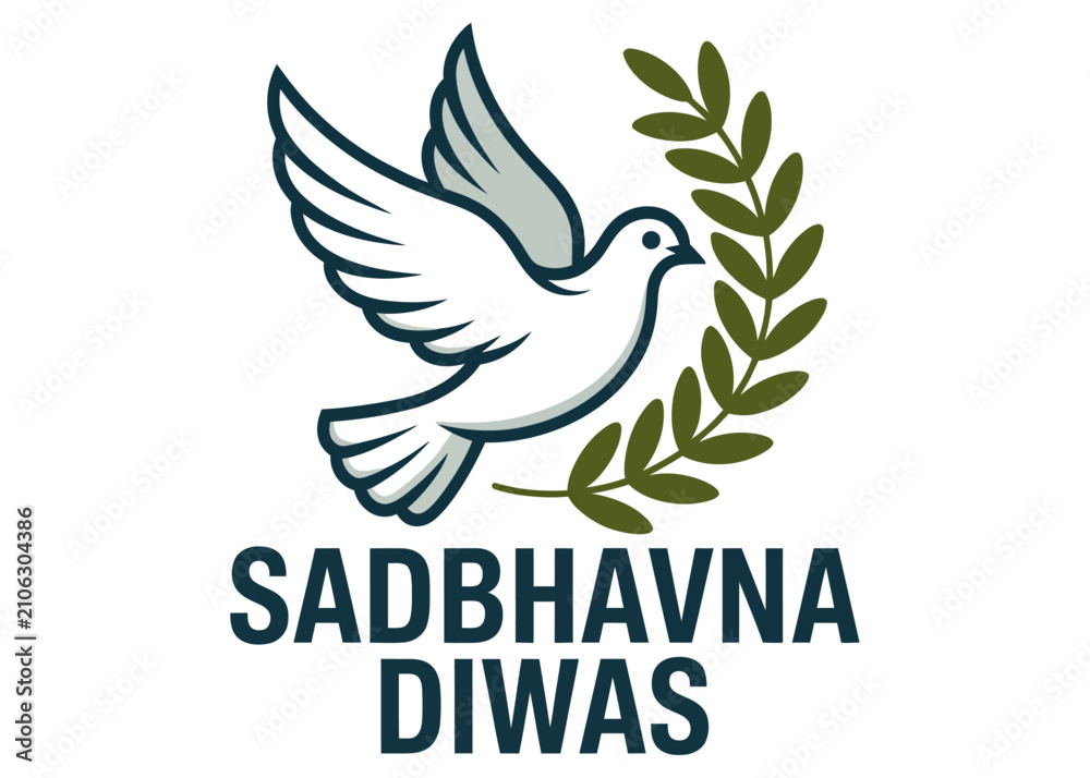 Fototapeta premium Sadbhavana Diwas Peace and Unity Vector Illustration