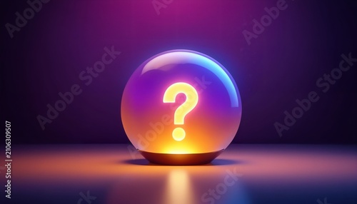 Question Mark Inside Crystal Orb