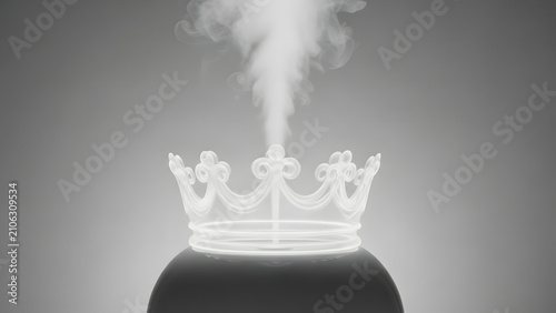 Glowing Crown with Smoke Rising