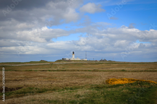 Noss Head Lighthouse view near Wick town, North Scotland