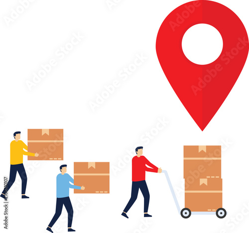 Logistics Warehouse Distribution Flat Vector Illustration