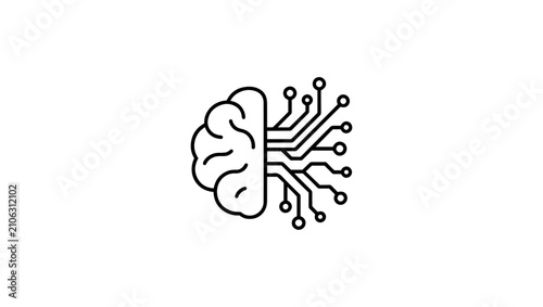 Фотография Artificial intelligence brain connected with circuit lines, futuristic AI techno