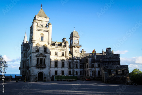 Dunrobin Castle general view by summer, Scotland