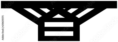 Horizontal purlin roof structure icon with depicts solid black black filled architecture construction engineering framework building resource