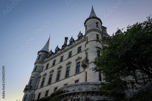 Dunrobin Castle general view by summer, Scotland