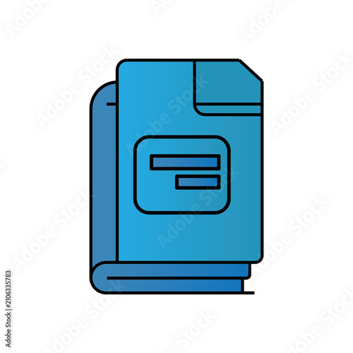 Book and Document Icon – Modern Flat Line Education, Library and File Symbol in Blue Outline Style