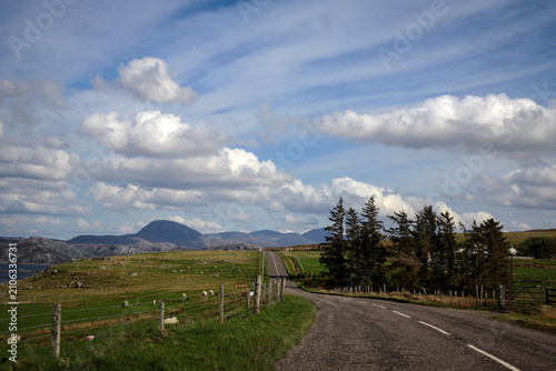 Scenic road view, Assynt area, North Scotland