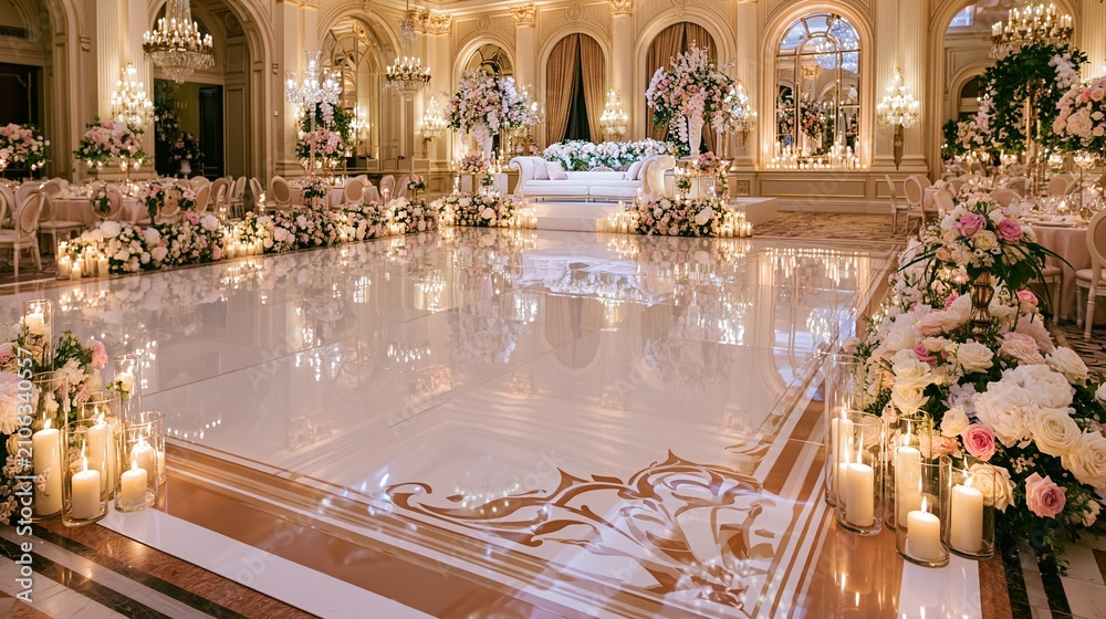 Fototapeta premium Elegant Wedding Reception in Luxurious Venue
