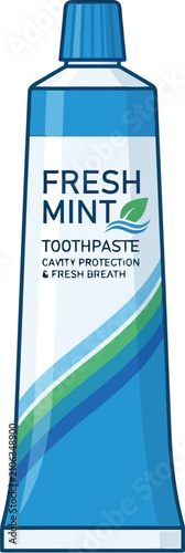 Toothpaste tube provides daily oral care for healthy teeth and fresh.