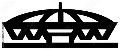 Stadium sports arena icon with solid black filled graphic resource arena facility sports venue architecture structure building element with symbol