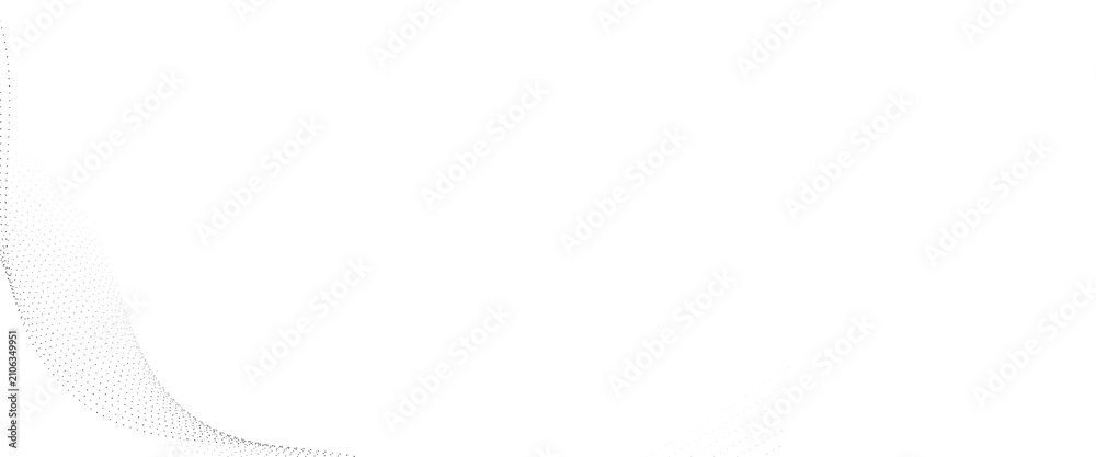 Fototapeta premium Flowing dots particles wave pattern halftone gradient curve shape isolated on transparent background. Vector in concept of technology, science, music, modern flowing geometric backdrop.