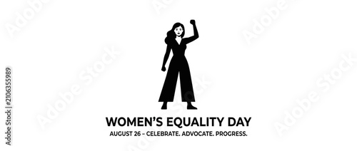 Empowered Woman Silhouette Raising Fist for Equality