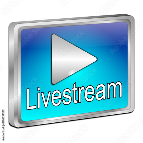 Livestream Button - 3D illustration