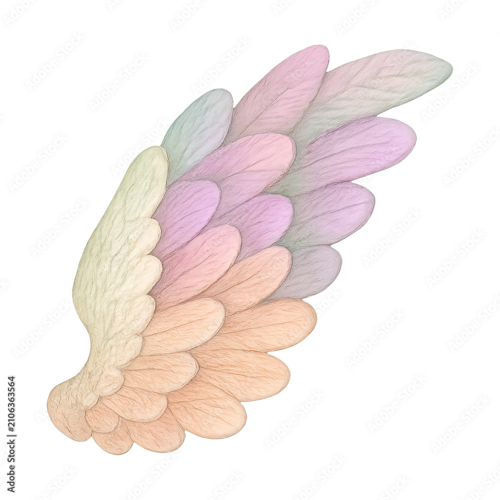Fototapeta premium PNG Colorful ethereal angel wings