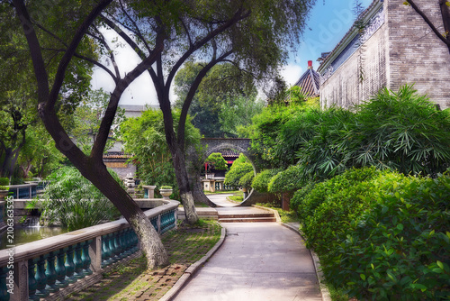Foshan, Guangdong, China. Bijiang Jinlou (Gold Tower) in Bijiang Village, Beijiao Town, Shunde, a historic Lingnan architectural complex with ancestral halls, residences and exquisite wood carvings.