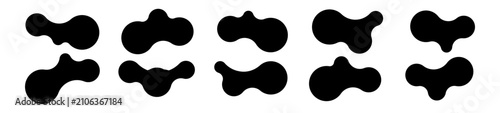 Set of abstract metaball shapes