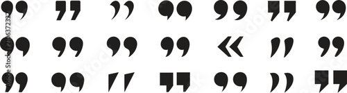 Canvastavla Quotation Marks and Punctuation Icon Set with Comma, Apostrophe, Parenthesis, and Speech Quote Symbols