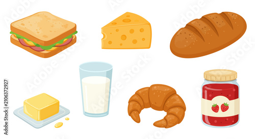 Assorted baked goods and dairy 3.