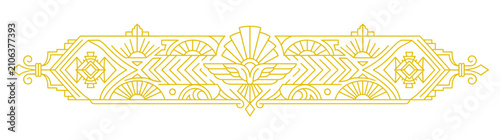 Elegant Gold Art Deco Geometric Border Design