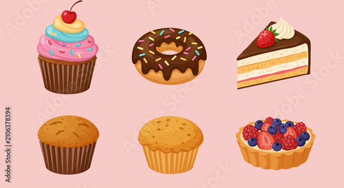 Assorted sweet baked goods.