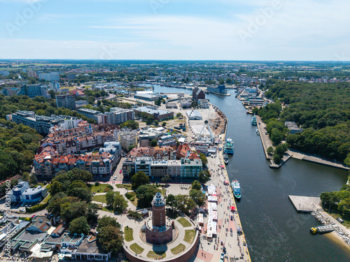 Fotografía aerial view of kolobrzeg
